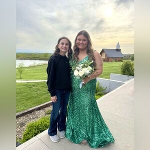 Jovani Sparkling Green Formal Dress